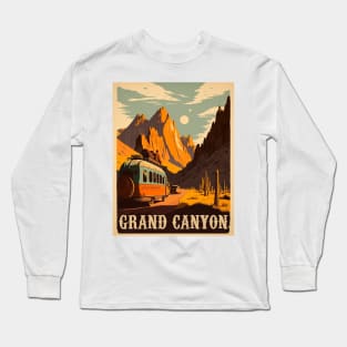 Grand Canyon Vintage Travel Art Poster Long Sleeve T-Shirt